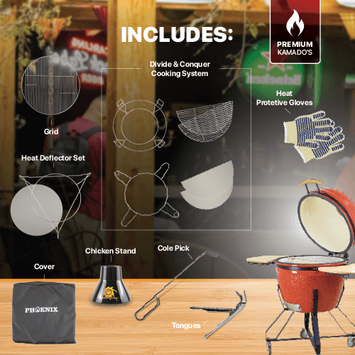 Kamado Jumbo Phoenix 27" Ceramic Grill (Red) — image 3