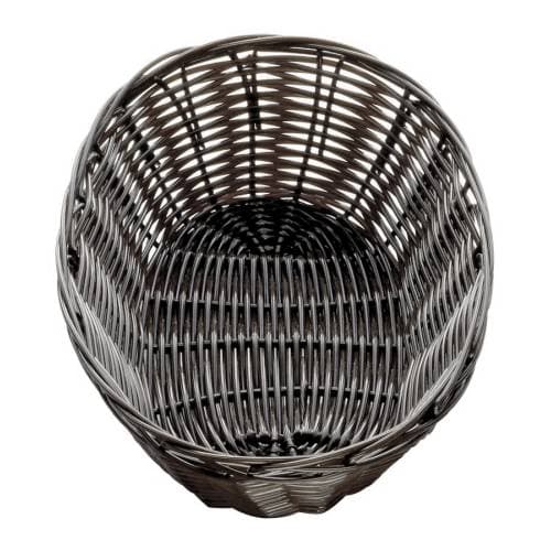 BREAD BASKET WOVEN PLASTIC DARK BROWN OVAL - 230 X 167MM