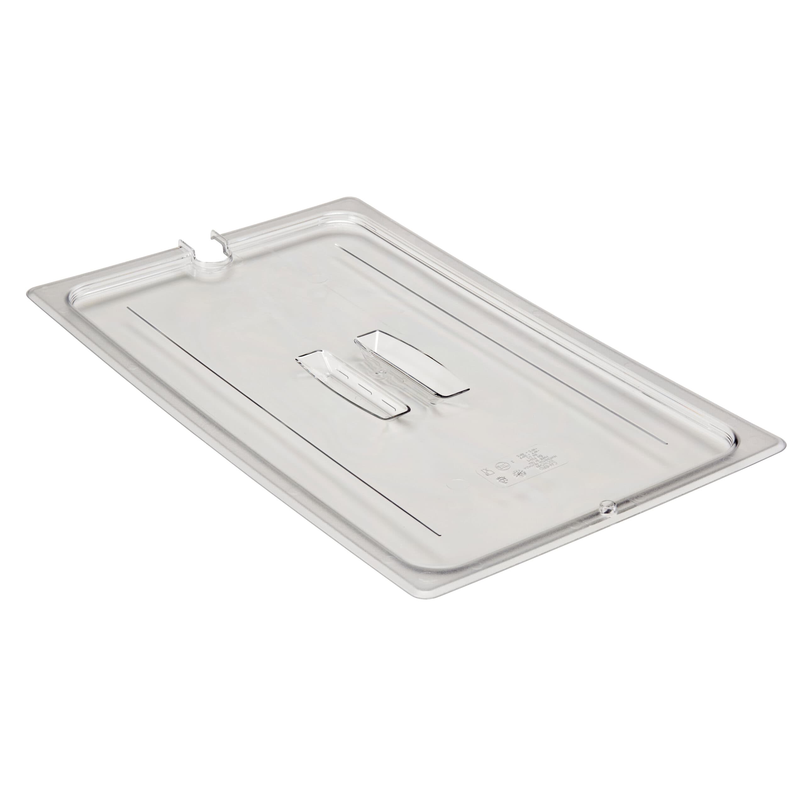 POLYCARBONATE CLEAR LID WITH HANDLE - NOTCHED - FOR 1/6 PANS