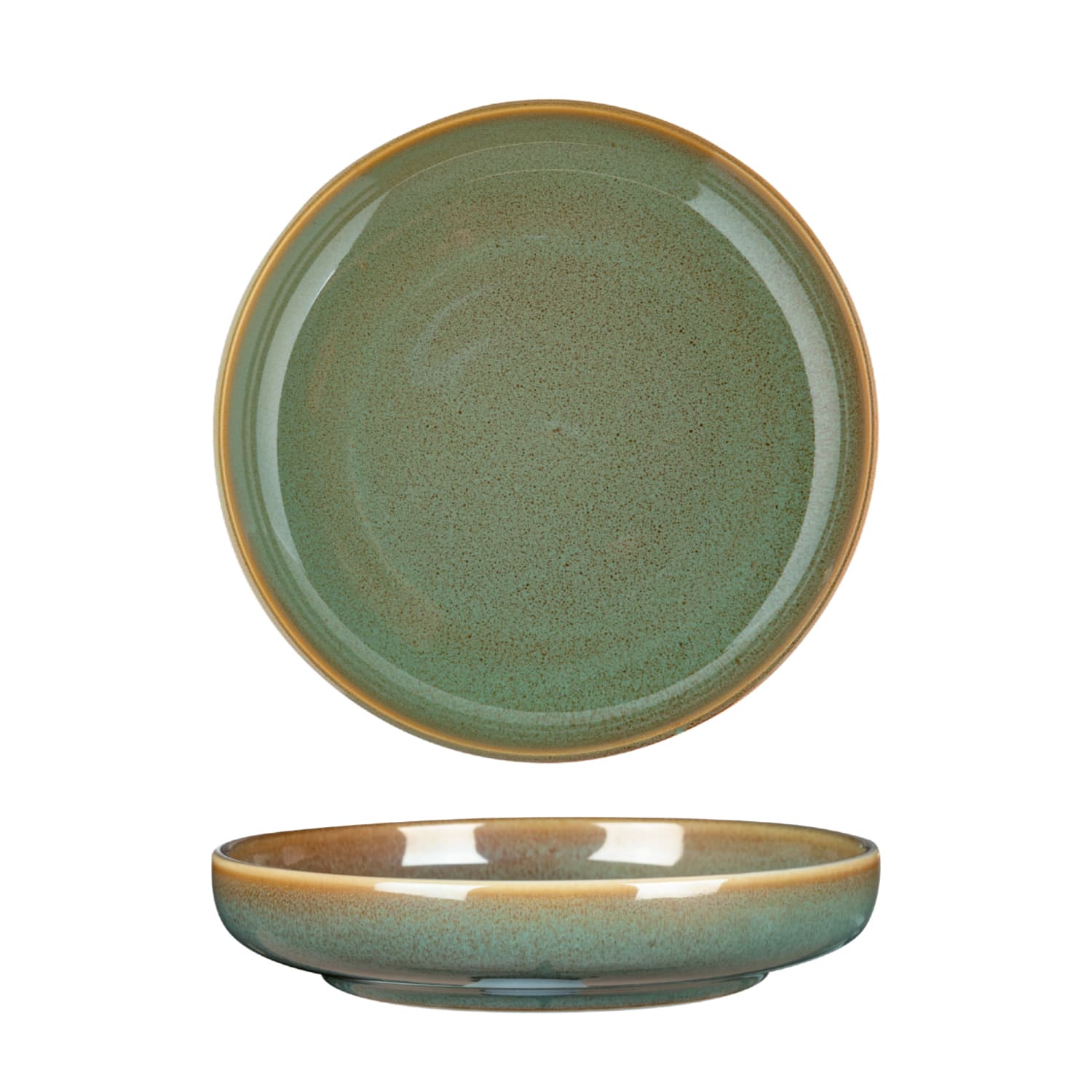 FYNBOS - ALOE GREEN - ROUND DEEP COUPE PLATE - 23CM X 4.5CM (6)