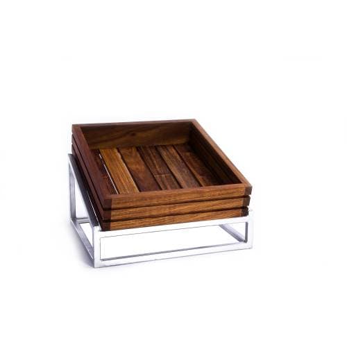 WOOD DISPLAY STAND (STEEL) INFINTI - 330 X 300MM