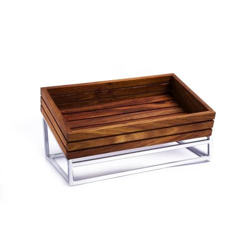 WOOD DISPLAY STAND (STEEL) INFINITI - 400 X 300MM STRAIGHT